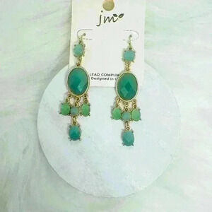 Green Fashion Statement Earrings A1